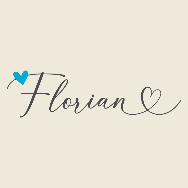 Florian Name Vorname Kalligrafieherz