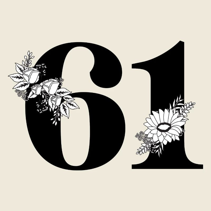Nummer 61 Schwarze Blumen - 61. Blumengeburtstag