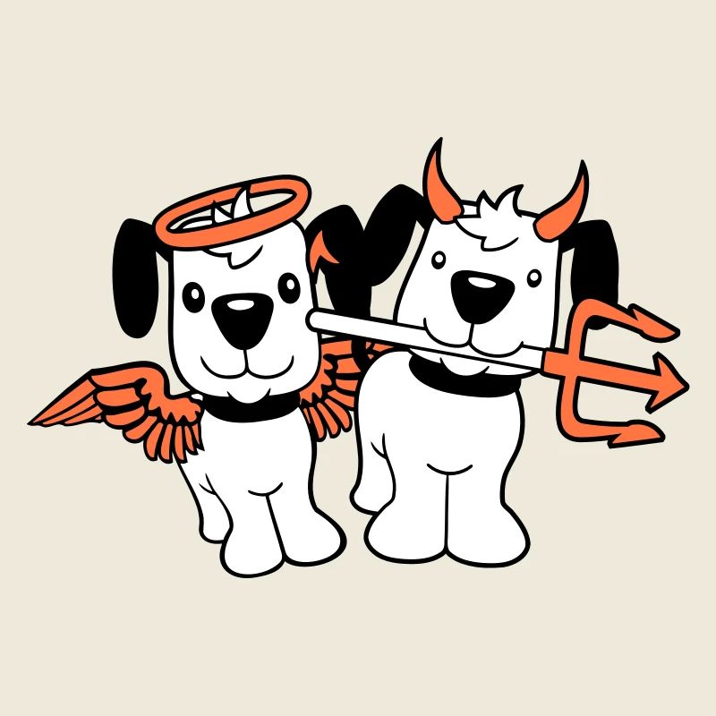 2 Dogs Angel Devil Satan Heaven Hell Conscience
