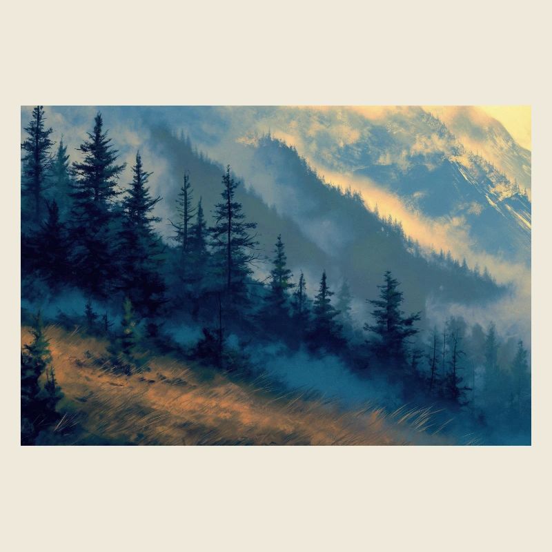Berglandschaft Illustration Poster