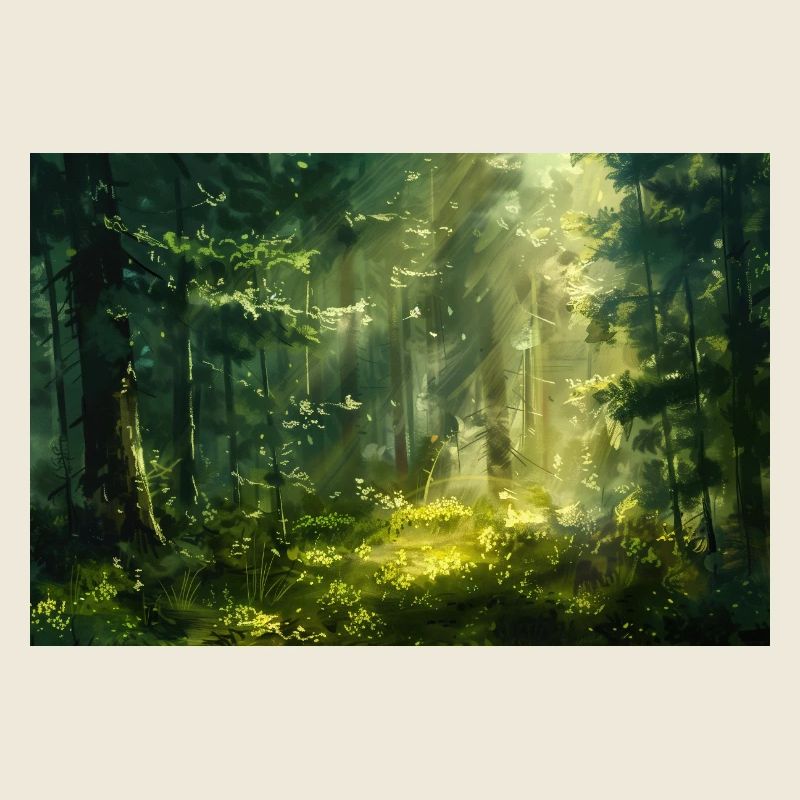 Forest Landscape Illustration Poster