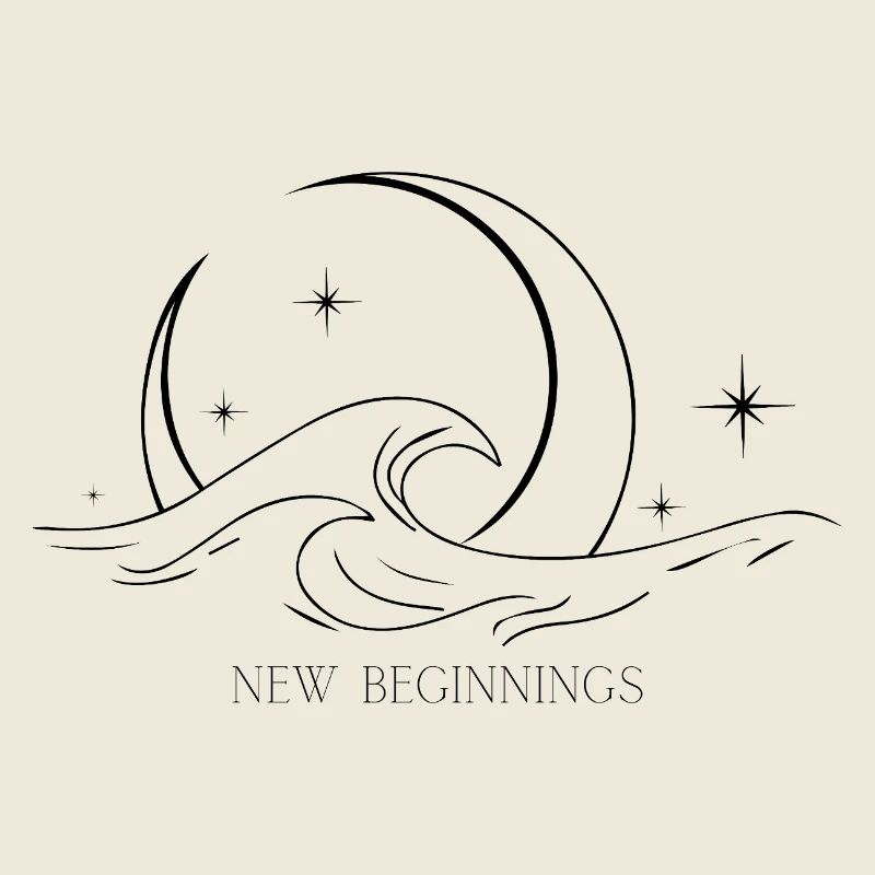 Mystic Wave & Crescent Moon – New Beginnings