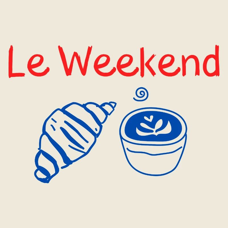 Das Croissant-und-Blaue-Kaffee-Wochenende