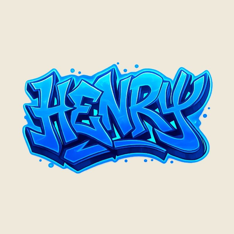 Graffiti  HENRY Prénom cadeau idéal imprimable sur