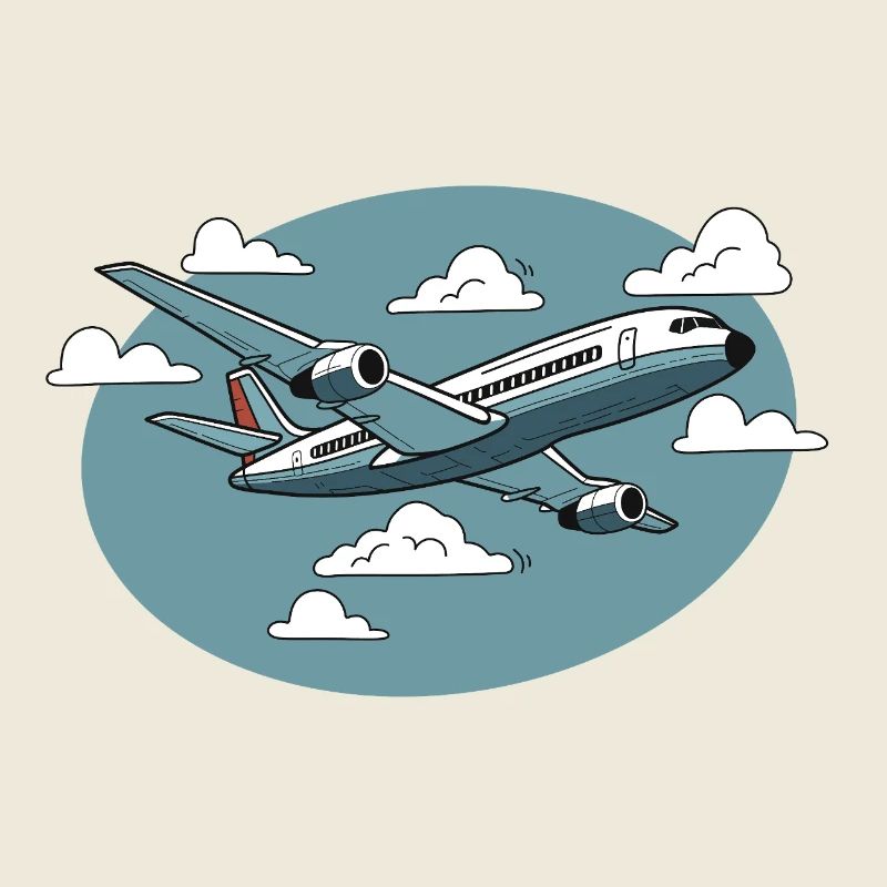 Luftfahrt-Cartoon im blauen Himmel