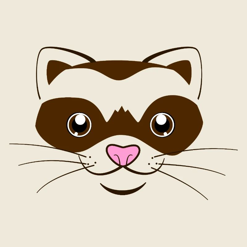 Visage de furet mignon, costume graphique de belette drôle