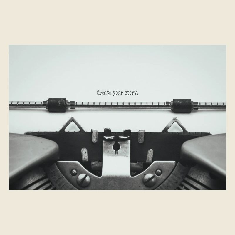 Create Your Story Vintage Typewriter Design