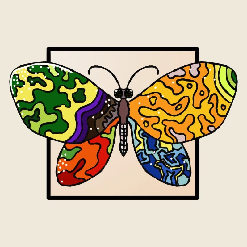 Papillon Psyédélique Multicolore