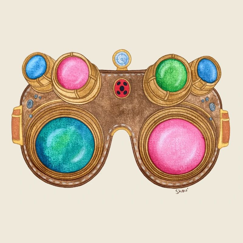 Regenbogen-Steampunk-Brille