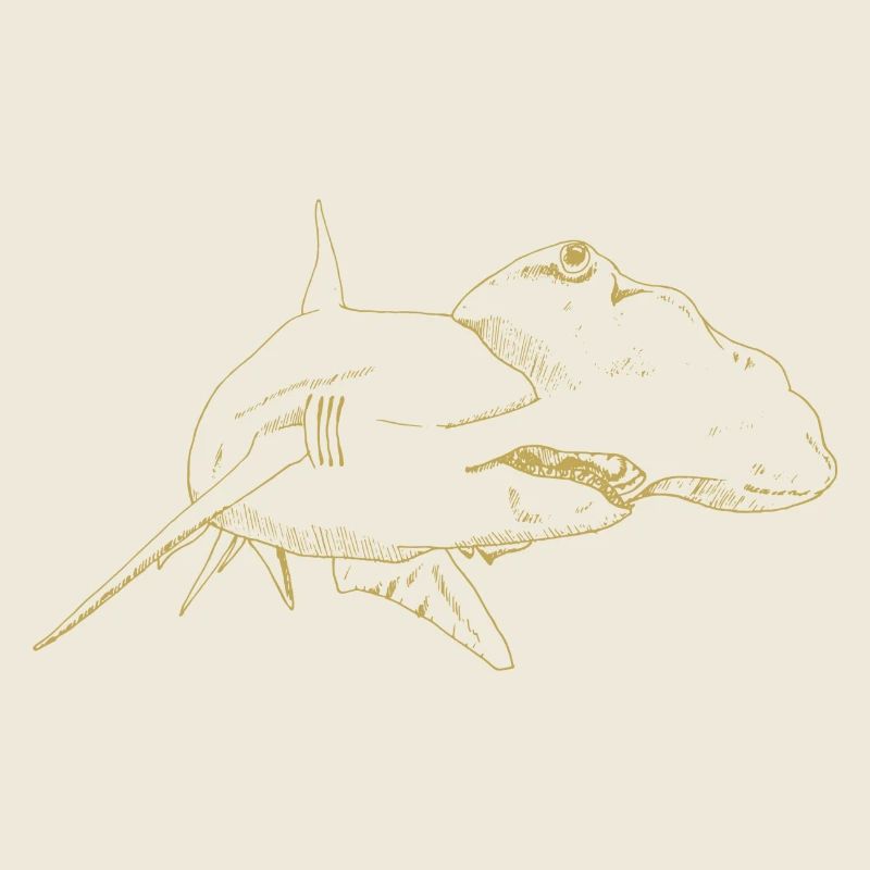 Illustrierte Designs mit Hammerhai