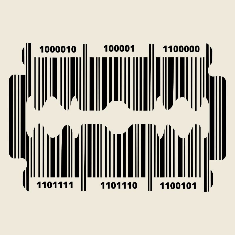 Rasierklinge mit geheim Code