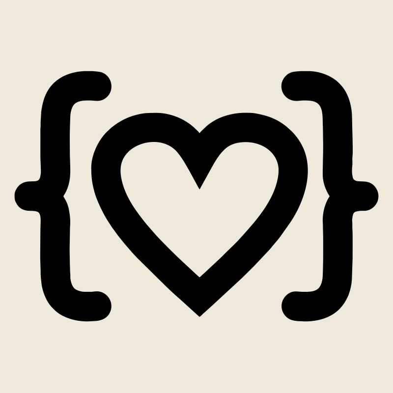 Herz des Programmierer-Code-Logos