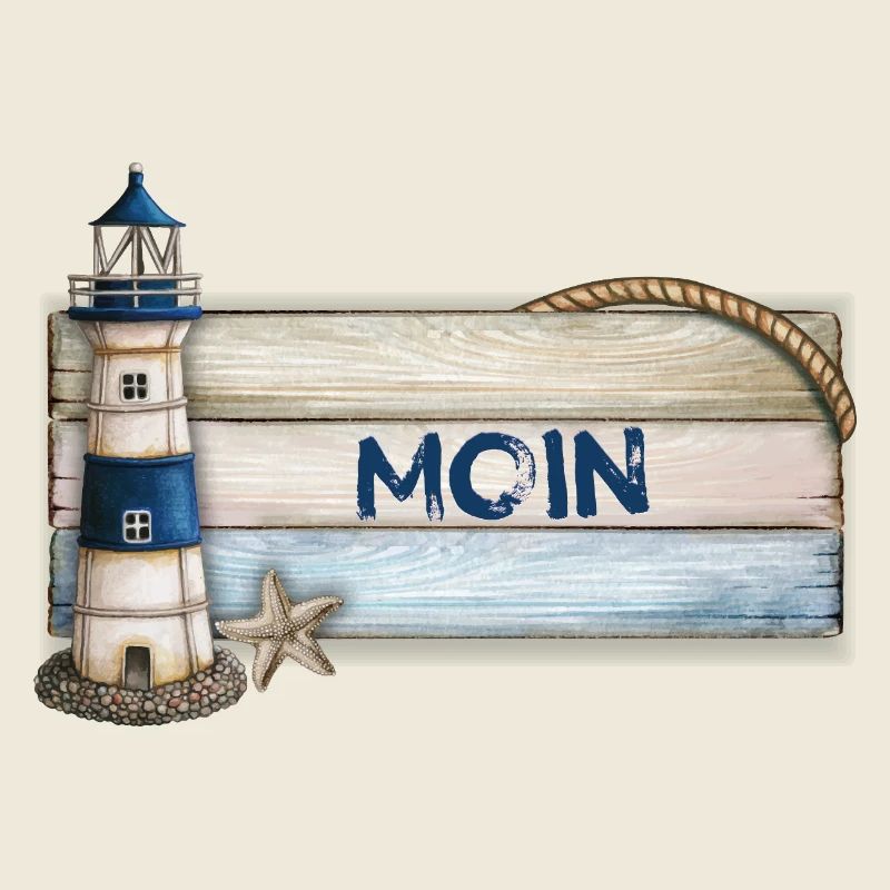 Moin (mit Leuchtturm)