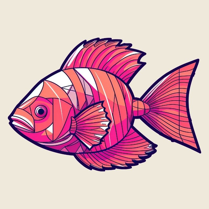 Magenta geometrical fish