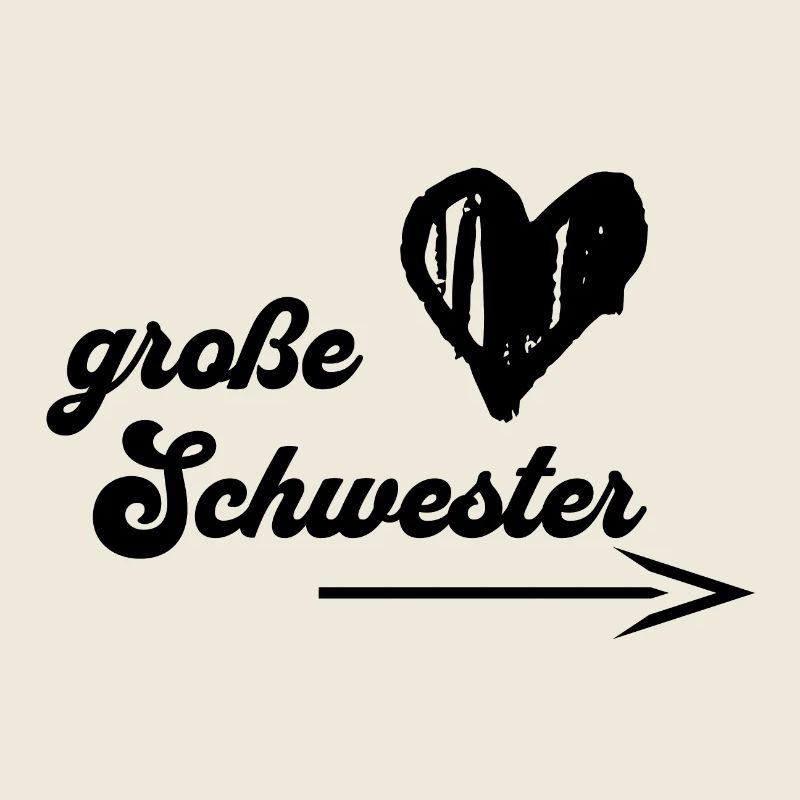 große Schwester mit Pfeil zur Seite