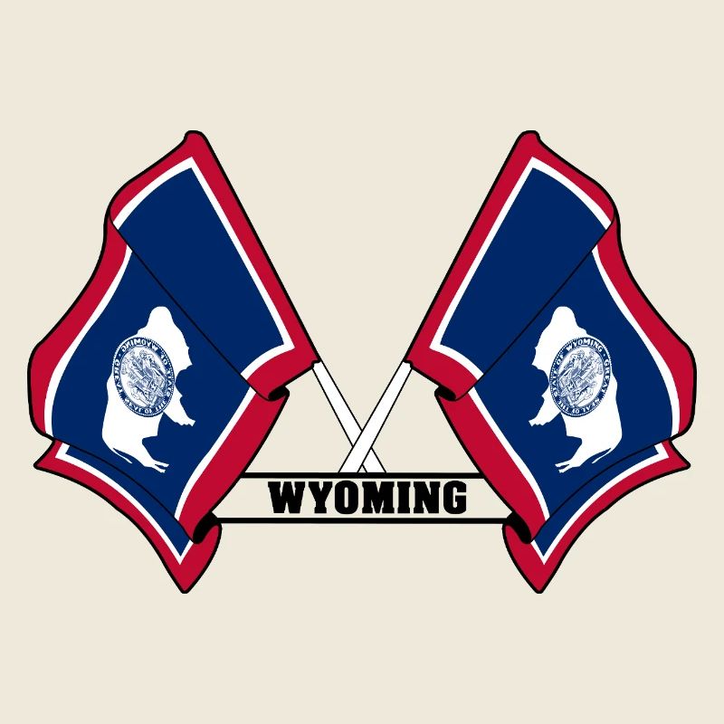 Texte à deux drapeaux WYOMING