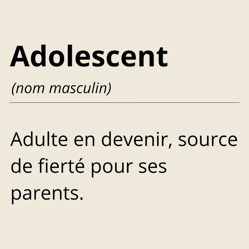 Définition Adolescent - Classique sobre humour top