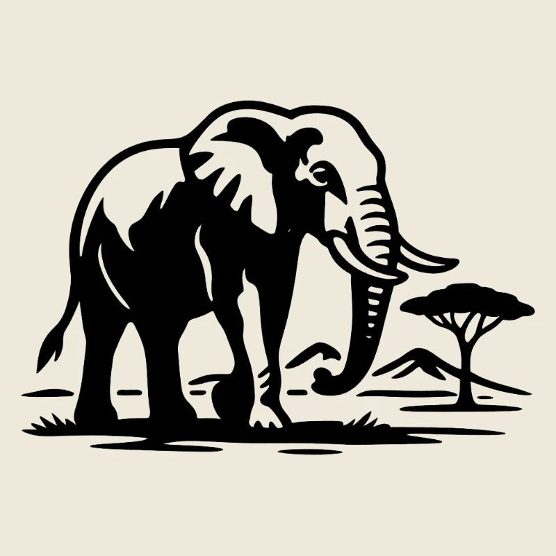 Silhouette d’éléphant Savane