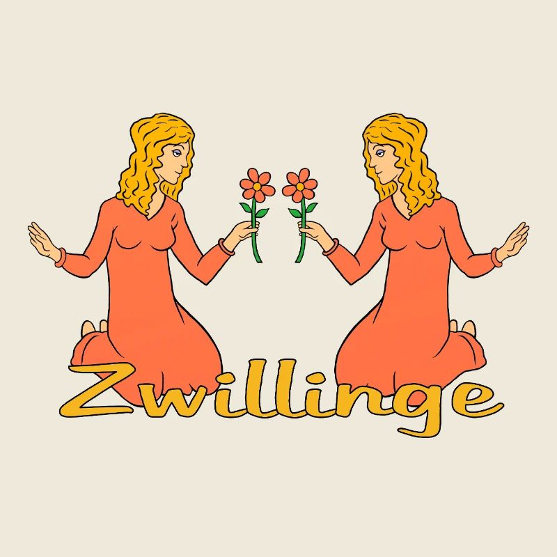 Sternzeichen Zwillinge mit einer Blume