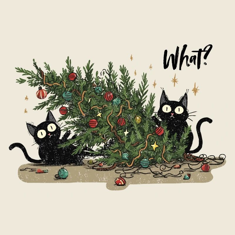 Chats de Noël chaotiques – Chats de Noël drôles