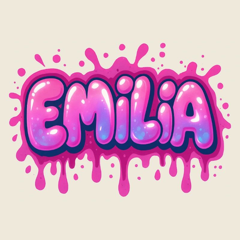 Graffiti  Emilia Prénom cadeau idéal imprimable su