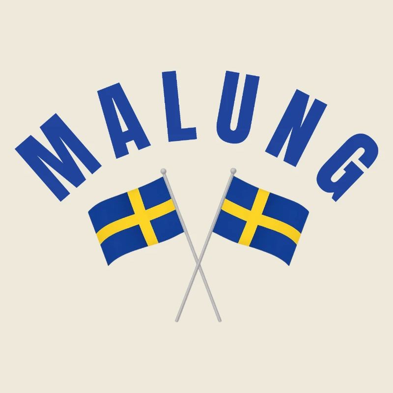 Malung crossed Swedish flags