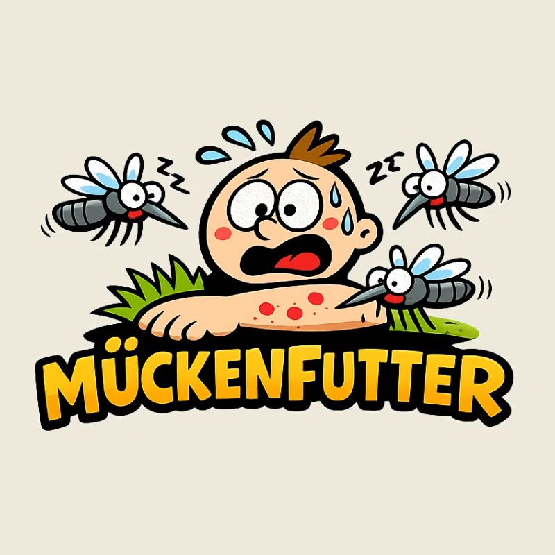 Mückenfutter Cartoon Szene