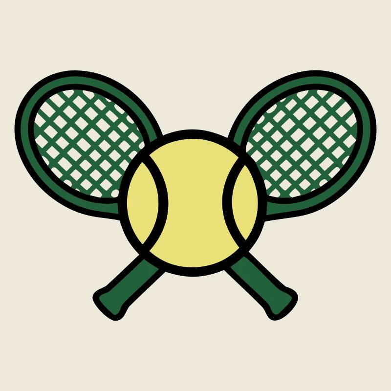 Tennis Racket Ball Retro Crest