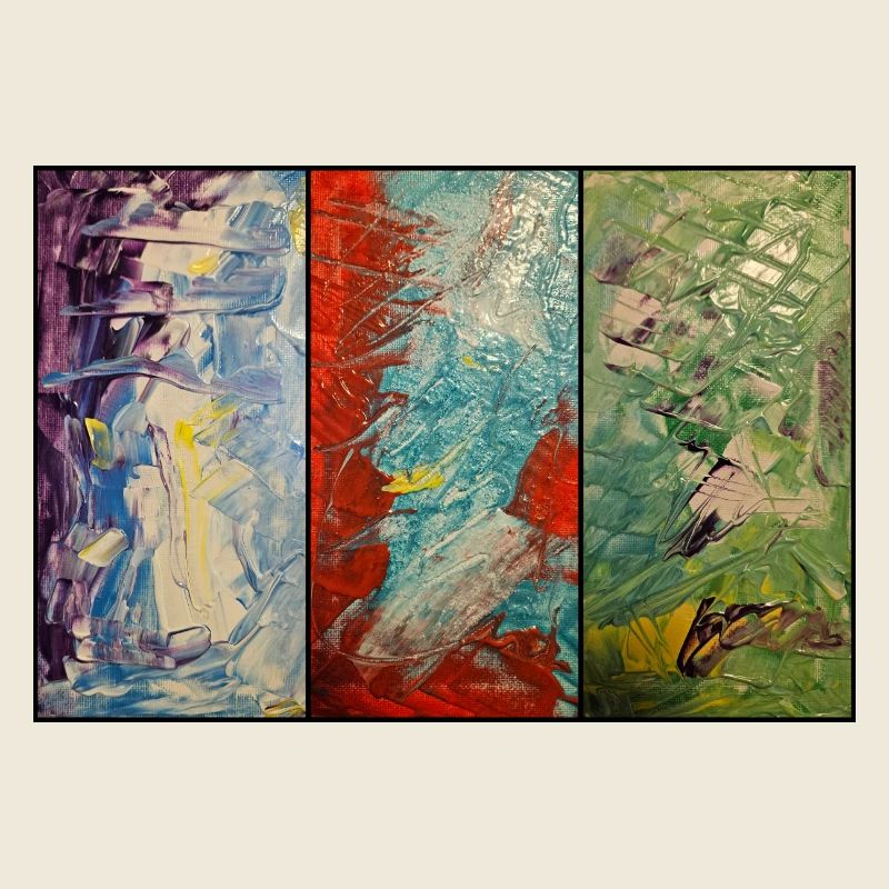 Triptychon Farbfluss