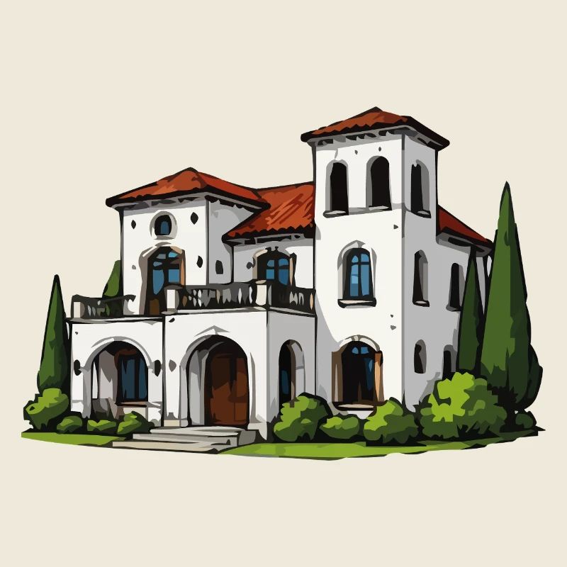 Mediterranean villa wing