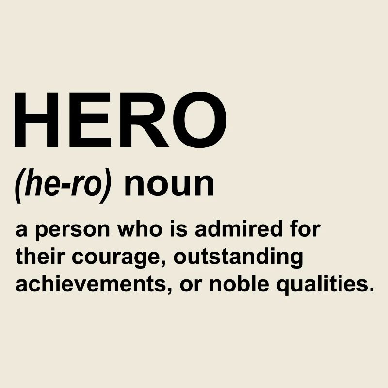 Hero Definition Schwarzer Text.