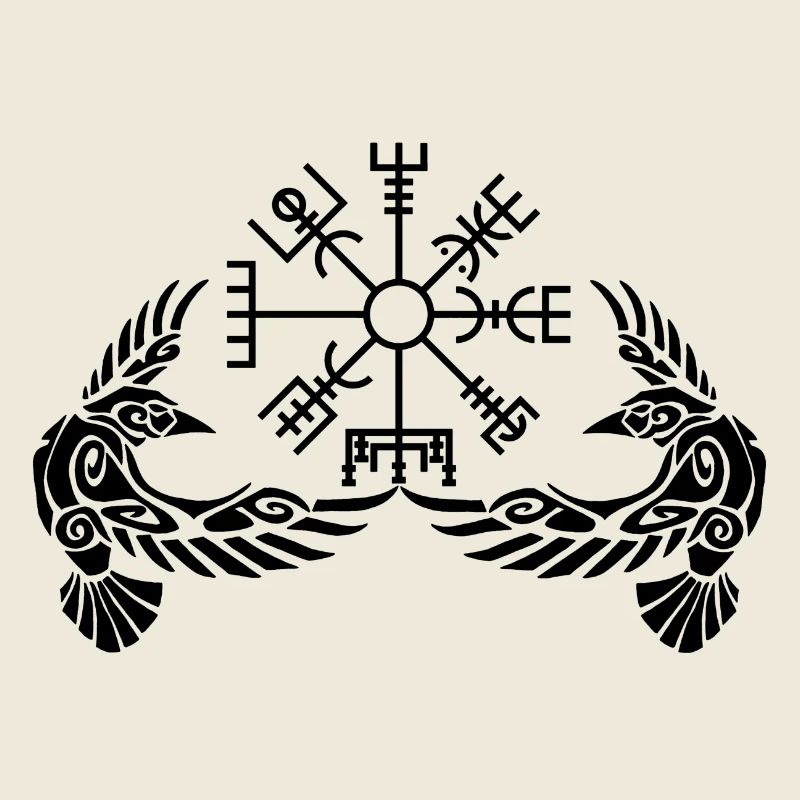 Black ravens and Viking compass