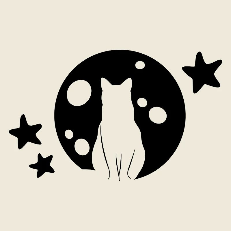 Chat Lune Star Chat de nuit