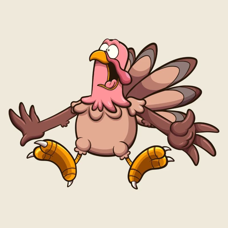 Scared Cartoon Turkey