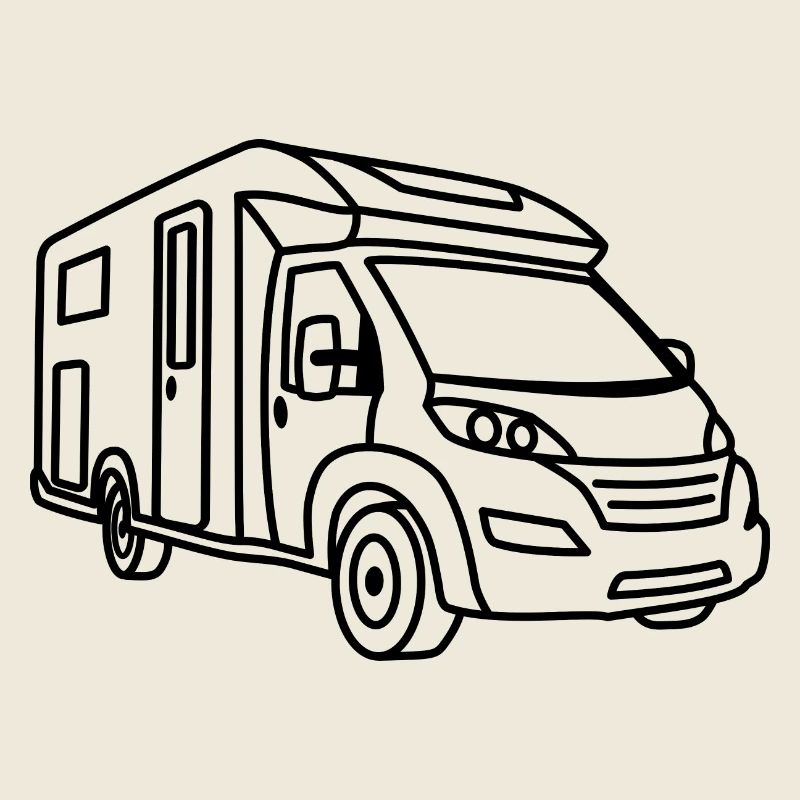 Wohnmobil Teilintegriert - Front - Kontur schwarz