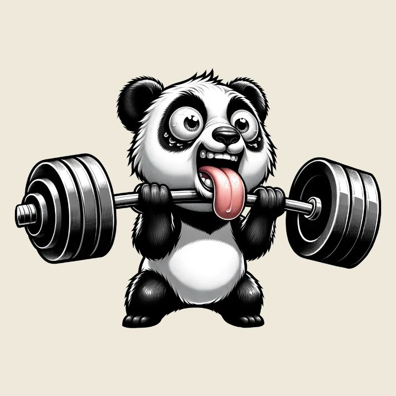 Panda Workout Musculation Haltérophile Drôle