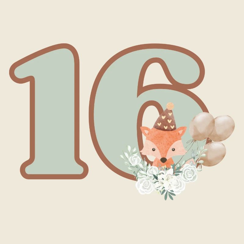 16e anniversaire renard fleurs