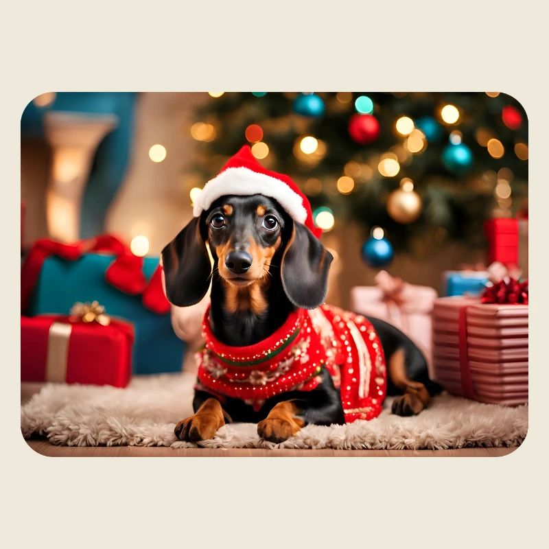 Teckel de Noël mignon