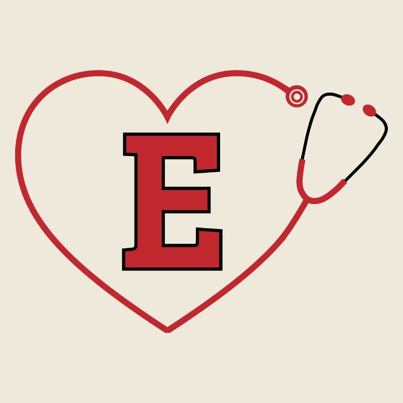 Letter e stethoscope
