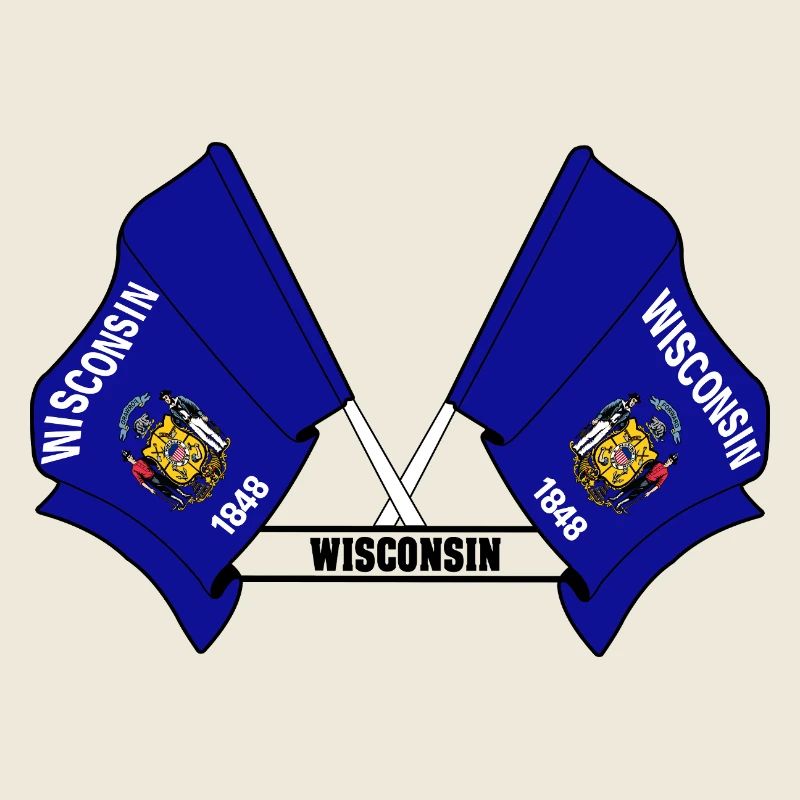 Deux drapeaux texte WISCONSIN