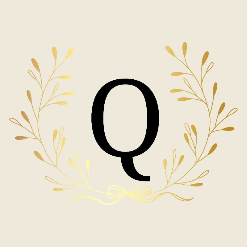 Buchstabe Q Goldene Blumenkrone