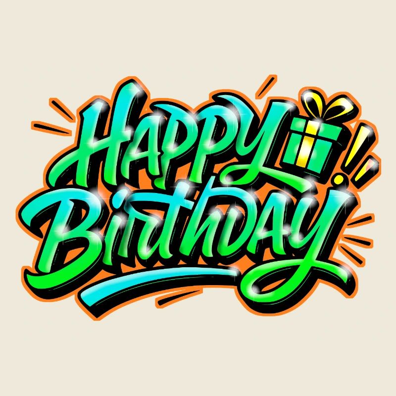 Graffiti HAPPY BIRTHDAY Name gift ideal