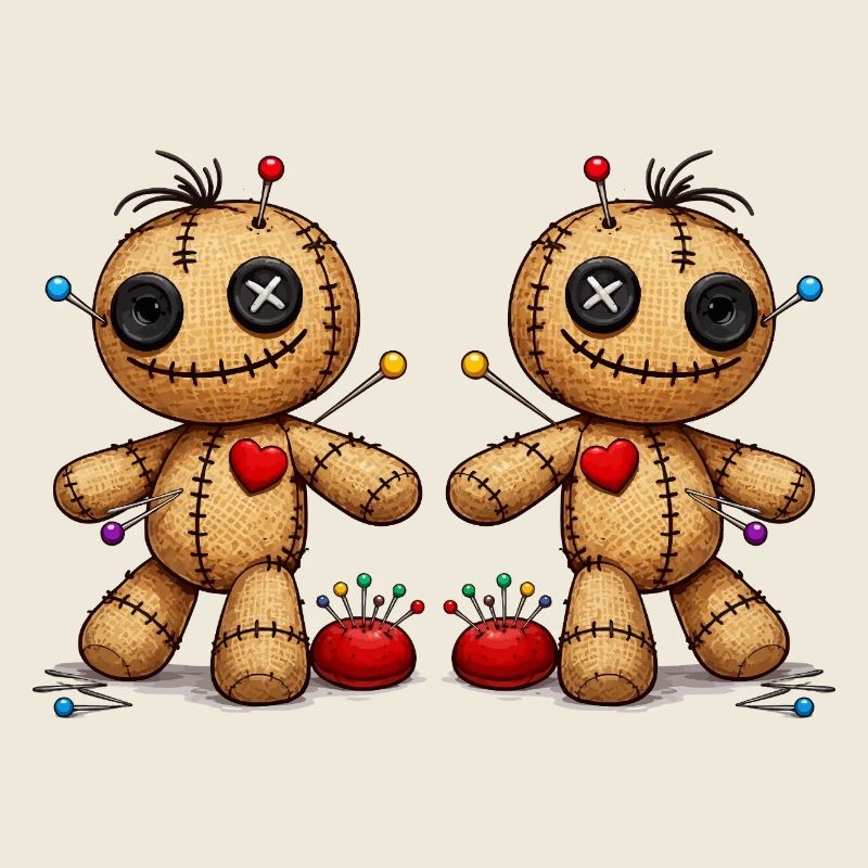 Voodoo doll with needles