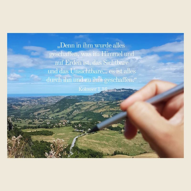 Himmlisches Schöpfungszitat Landschaft