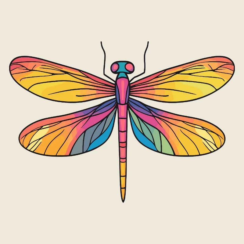Regenbogen Libellenflügel
