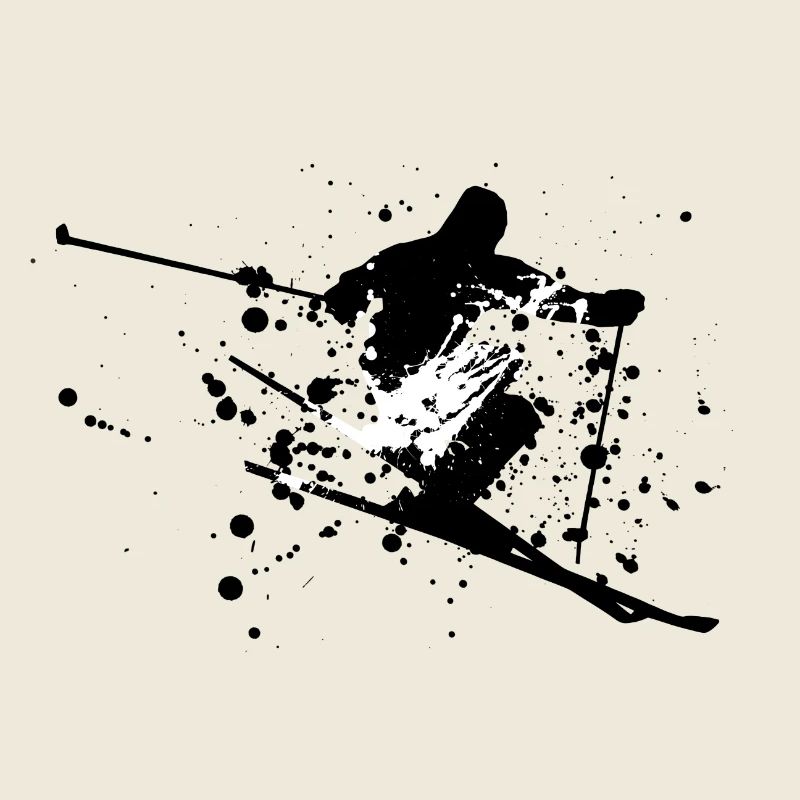 Skifahrer Ski Freestyle Minimal Art