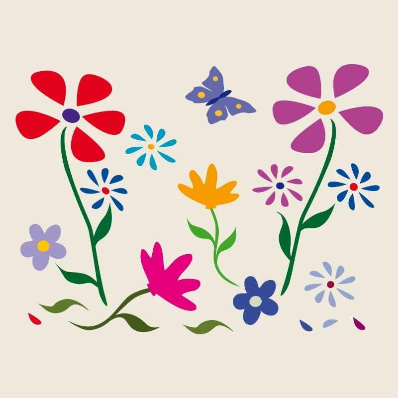 Prairie fleurie, jardin, papillon