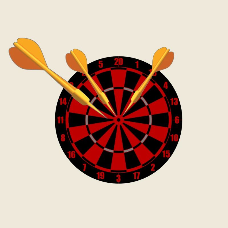 Dart Pfeile und Dartscheibe