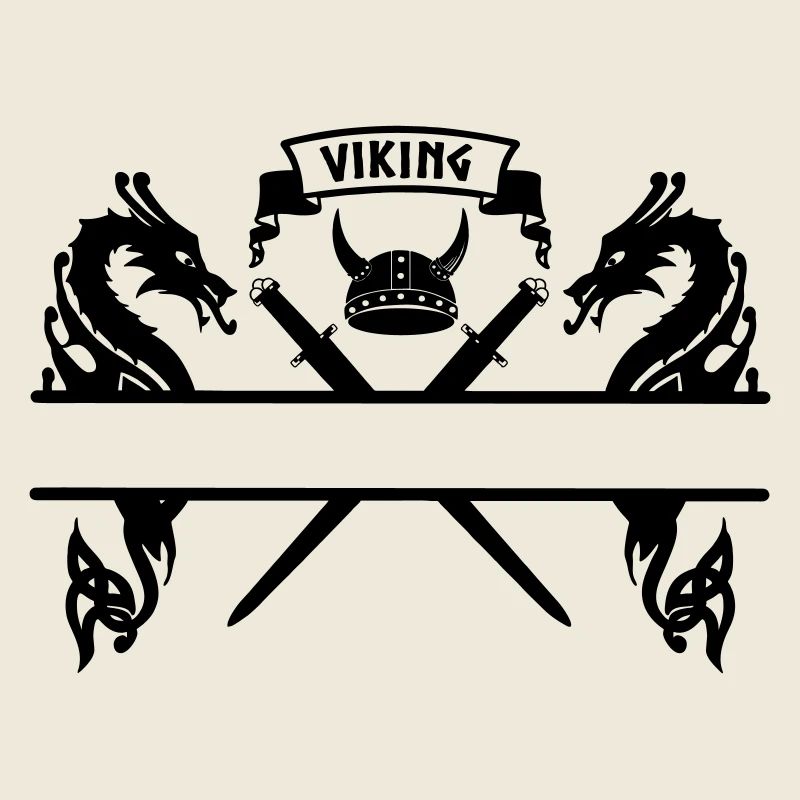 Wikinger-Namensschild zwei Schwerter, Helm