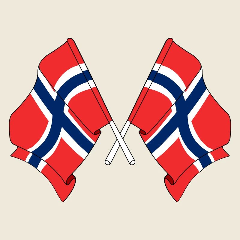 Deux drapeaux Norvège